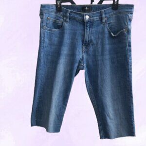 7 for all mankind the stacked skinny jeans denim shorts in blue size 33.